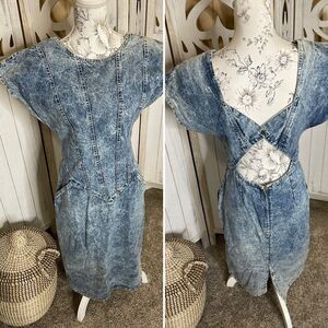 Vintage Brian Berrill Denim Acid Wash Rock New Wave Punk 80s 90s Size 11/12